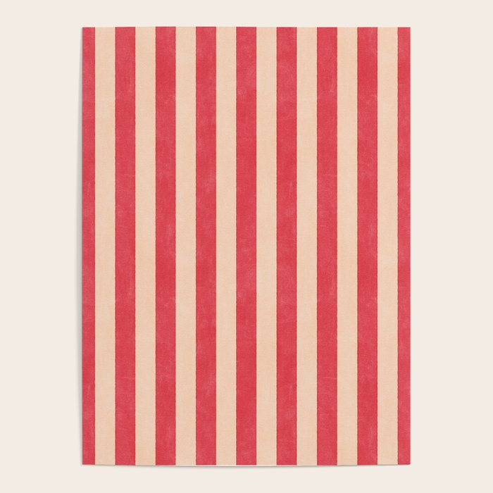STRIPES 001 C - Strawberry Poster Gallery Image 1