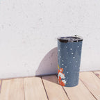 Cute christmas fox in the snow Travel Mug Gallery Image 4