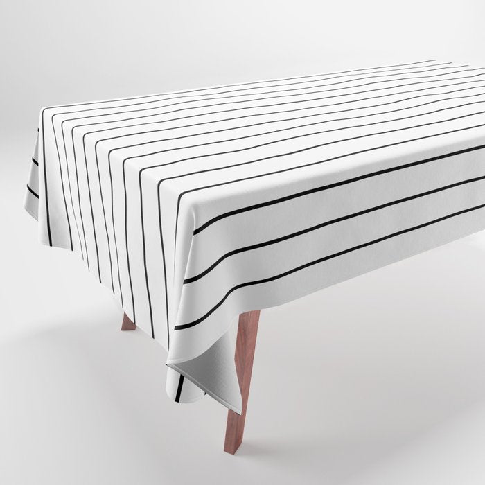 Minimal Arch IV Black and White Modern Geometric Lines Tablecloth Gallery Image 1