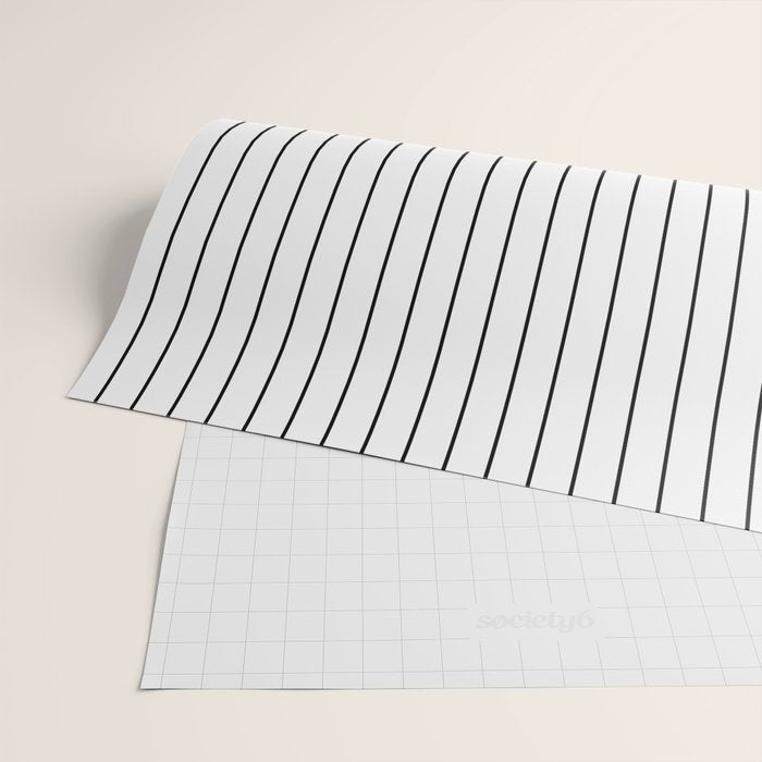 Minimal Arch IV Black and White Modern Geometric Lines Wrapping Paper Gallery Image 2