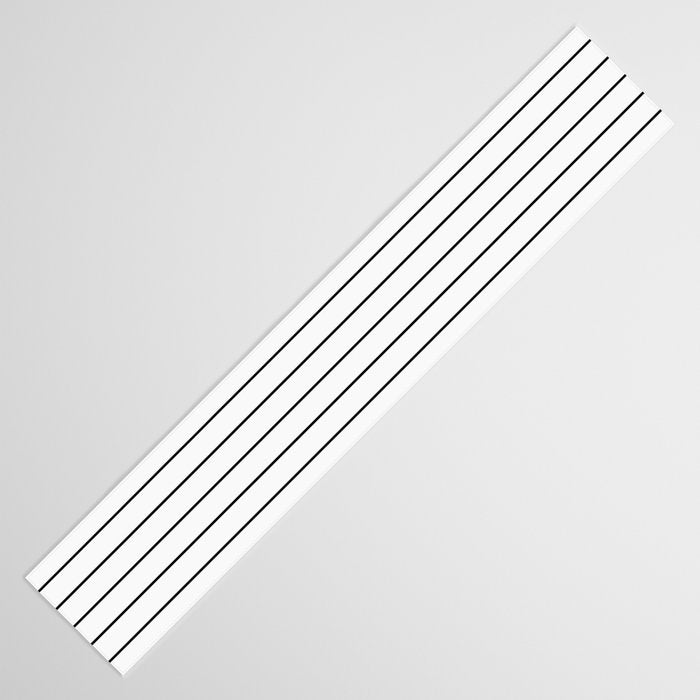 Minimal Arch IV Black and White Modern Geometric Lines Table Runner Gallery Image 3