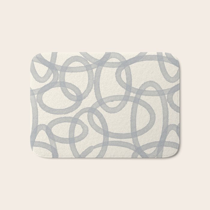Watercolor Circles - Blue Cream Bath Mat Gallery Image 1