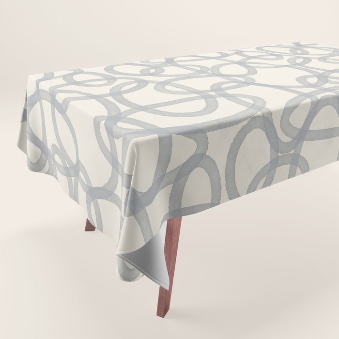 Watercolor Circles - Blue Cream Tablecloth Gallery Image 1