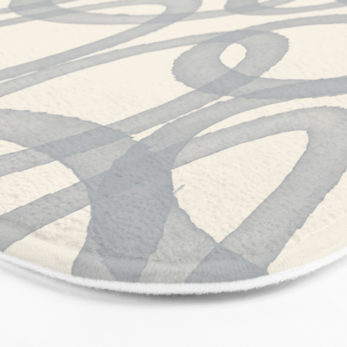 Watercolor Circles - Blue Cream Bath Mat Gallery Image 3