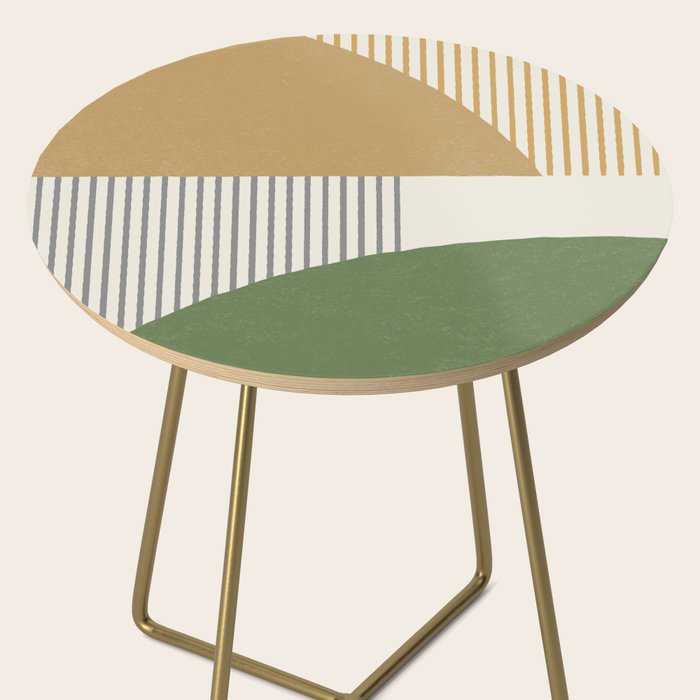 Quarter Circle Lines - Gold Green Side Table Gallery Image 2