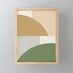 Quarter Circle Lines - Gold Green Mini Art Print Gallery Image 1