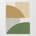 Quarter Circle Lines - Gold Green Poster Gallery Image 4