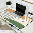 Quarter Circle Lines - Gold Green Desk Mat Gallery Image 2