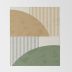 Quarter Circle Lines - Gold Green Throw Blanket Gallery Image 2