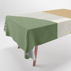 Quarter Circle Lines - Gold Green Tablecloth Gallery Image 1