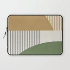 Quarter Circle Lines - Gold Green Laptop Sleeve Gallery Image 1