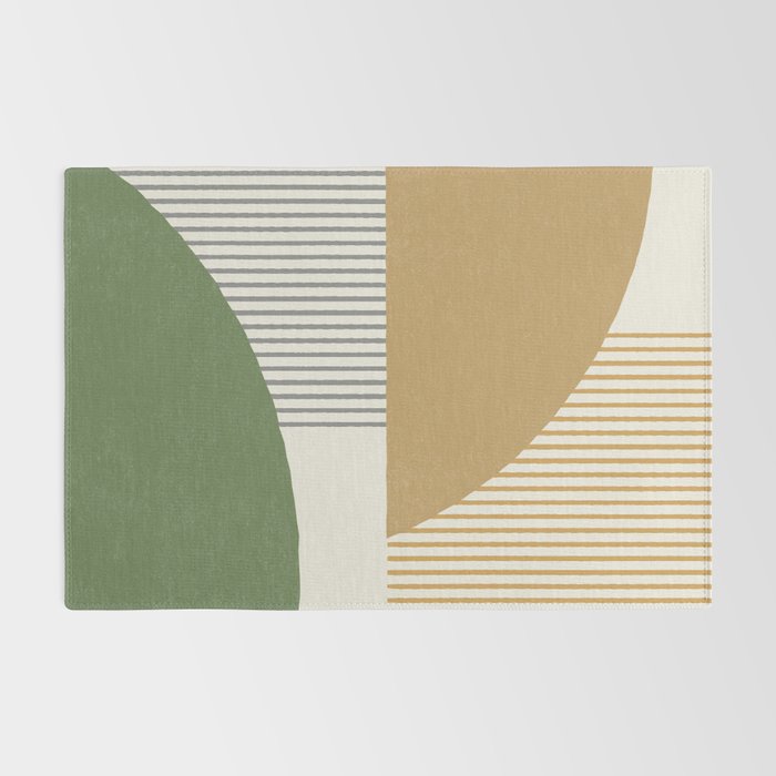 Quarter Circle Lines - Gold Green Rug Gallery Image 2