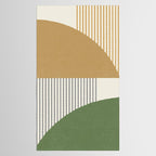 Quarter Circle Lines - Gold Green Tablecloth Gallery Image 2