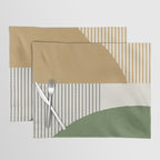 Quarter Circle Lines - Gold Green Placemat Gallery Image 1