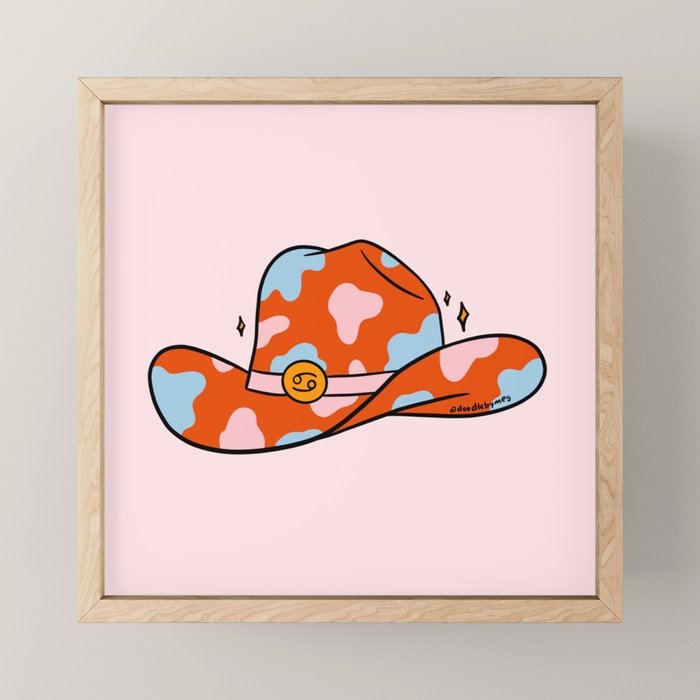 Cancer Cowboy Hat Mini Art Print Gallery Image 1