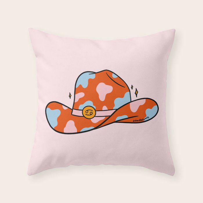 Cancer Cowboy Hat Throw Pillow Gallery Image 6