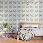 Exquisite Light Green Watercolour Butterfly Wallpaper Gallery Image 3
