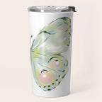 Exquisite Light Green Watercolour Butterfly Travel Mug Gallery Image 2