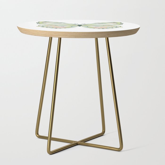 Exquisite Light Green Watercolour Butterfly Side Table Gallery Image 1