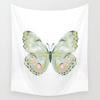 Exquisite Light Green Watercolour Butterfly Wall Tapestry Gallery Image 4