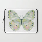 Exquisite Light Green Watercolour Butterfly Laptop Sleeve Gallery Image 1