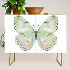 Exquisite Light Green Watercolour Butterfly Credenza Gallery Image 1