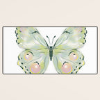 Exquisite Light Green Watercolour Butterfly Desk Mat Gallery Image 3