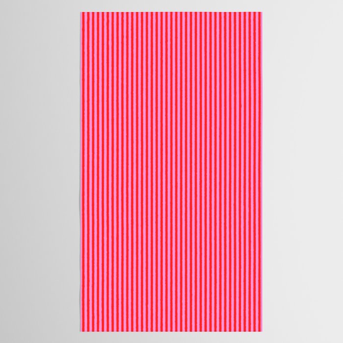 Ultra Fine Stripes Vertical Pattern in Preppy Pink and Red Tablecloth Gallery Image 2
