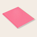 Ultra Fine Stripes Vertical Pattern in Preppy Pink and Red Notebook Gallery Image 2
