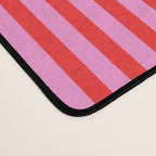 Ultra Fine Stripes Vertical Pattern in Preppy Pink and Red Desk Mat Gallery Image 4