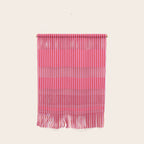 Ultra Fine Stripes Vertical Pattern in Preppy Pink and Red Wall Hanging Gallery Image 1