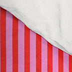 Ultra Fine Stripes Vertical Pattern in Preppy Pink and Red Comforter Gallery Image 4