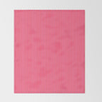 Ultra Fine Stripes Vertical Pattern in Preppy Pink and Red Throw Blanket Gallery Image 2