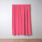 Ultra Fine Stripes Vertical Pattern in Preppy Pink and Red Window Curtain Gallery Image 3
