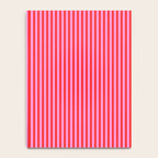 Ultra Fine Stripes Vertical Pattern in Preppy Pink and Red Notebook Gallery Image 4