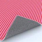Ultra Fine Stripes Vertical Pattern in Preppy Pink and Red Rug Gallery Image 4
