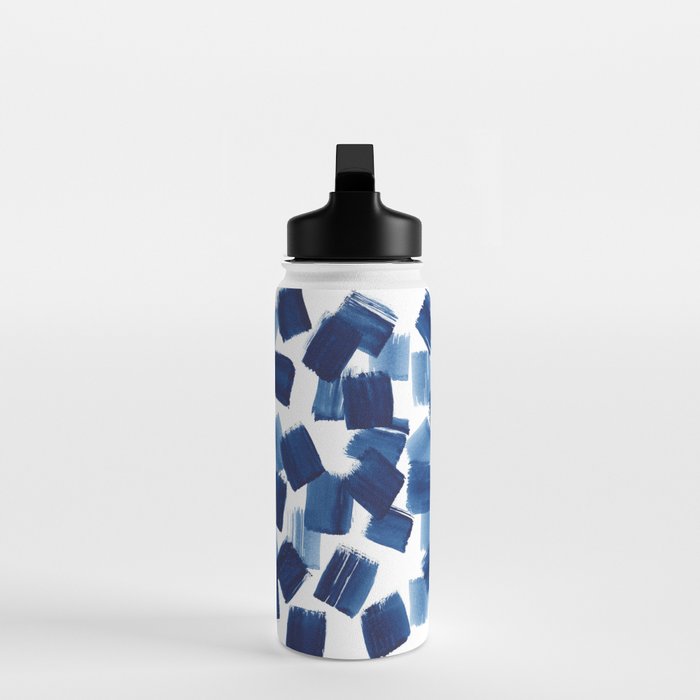 Indigo Brush Strokes | No.1 Water Bottle Gallery Image 3