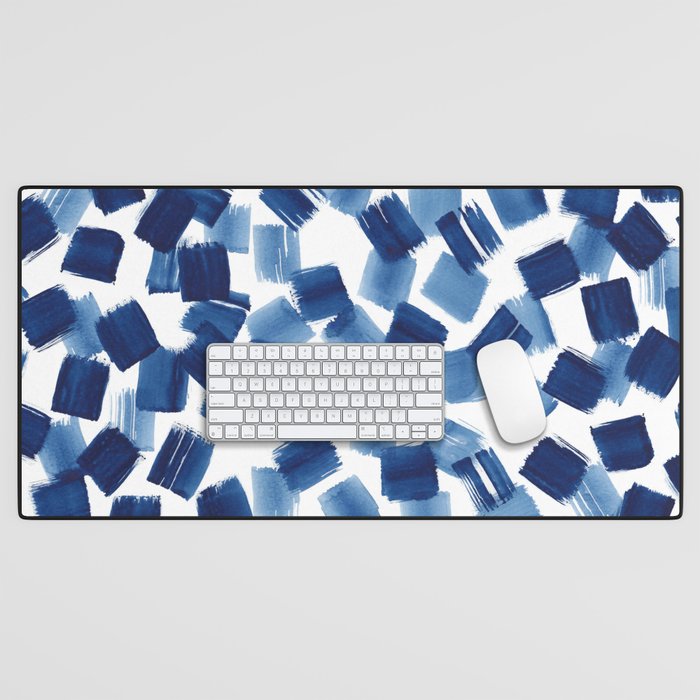Indigo Brush Strokes | No.1 Desk Mat Gallery Image 1