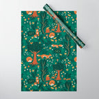 Foxes Playing in the Emerald Forest Wrapping Paper Gallery Image 1