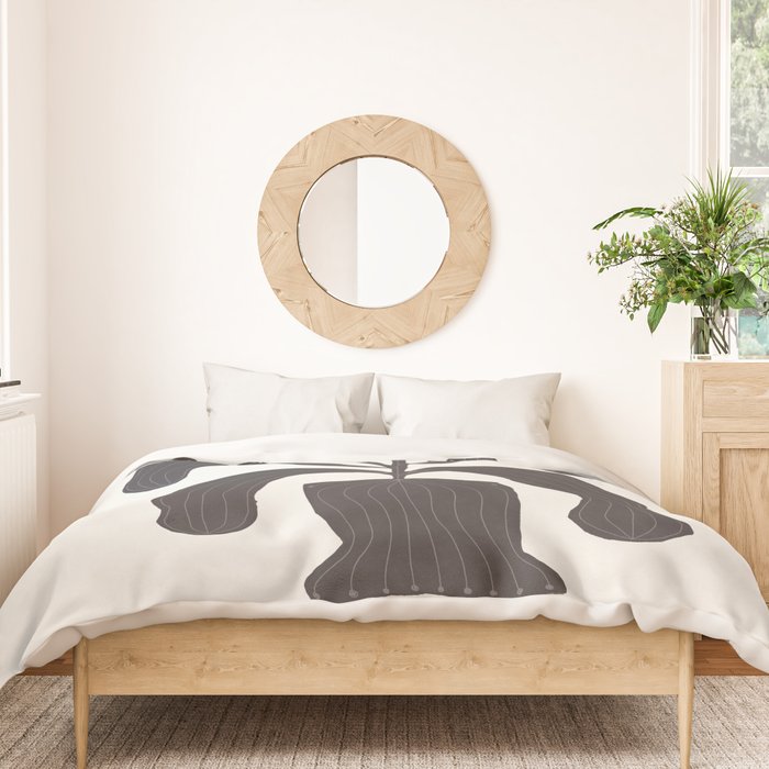 Linocut Flowers #2 Duvet Cover Gallery Image 3