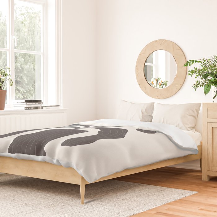 Linocut Flowers #2 Duvet Cover Gallery Image 2