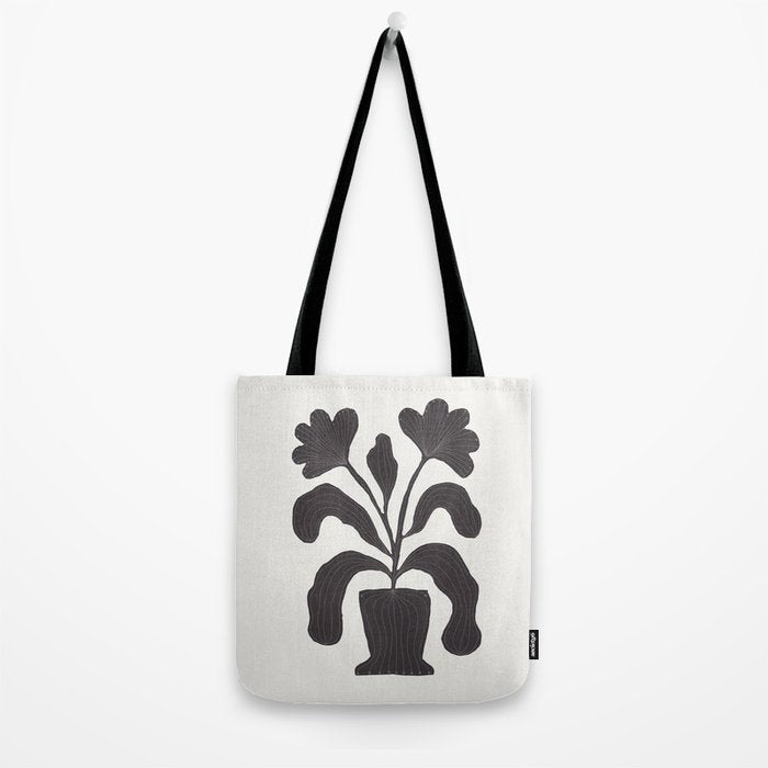 Linocut Flowers #2 Tote Bag Gallery Image 2