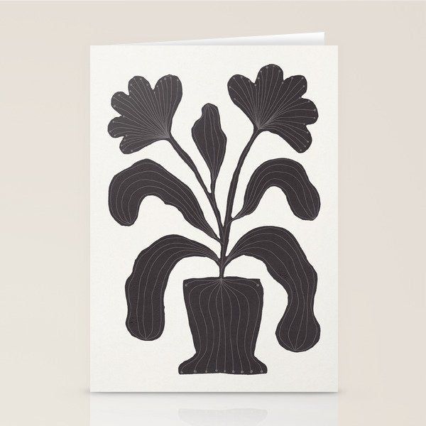 Linocut Flowers #2 Stationery Card Gallery Image 2