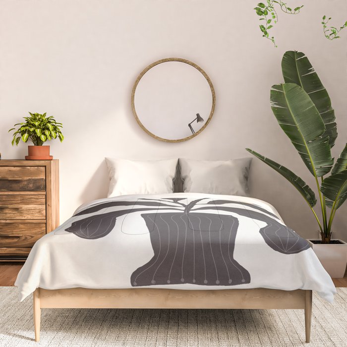 Linocut Flowers #2 Comforter Gallery Image 3