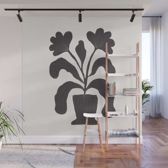 Linocut Flowers #2 Wall Mural Gallery Image 1