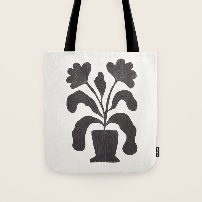 Linocut Flowers #2 Tote Bag Gallery Image 1