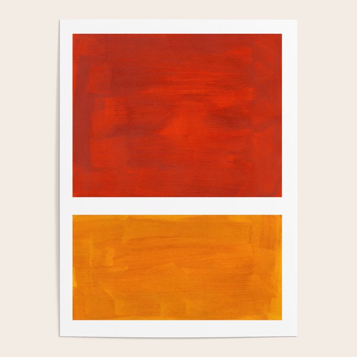 Burnt Orange Yellow Ochre Mid Century Modern Abstract Minimalist Rothko Color Field Squares Poster Gallery Image 4