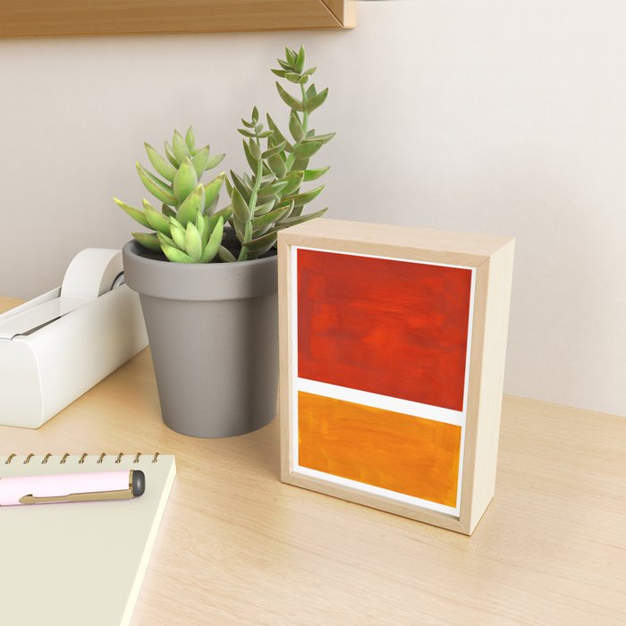 Burnt Orange Yellow Ochre Mid Century Modern Abstract Minimalist Rothko Color Field Squares Mini Art Print Gallery Image 2