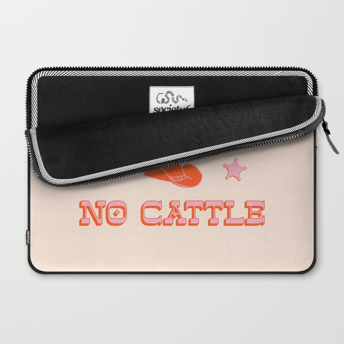 "All hat no cattle" in pink and orange retro western letters Laptop Sleeve Gallery Image 2