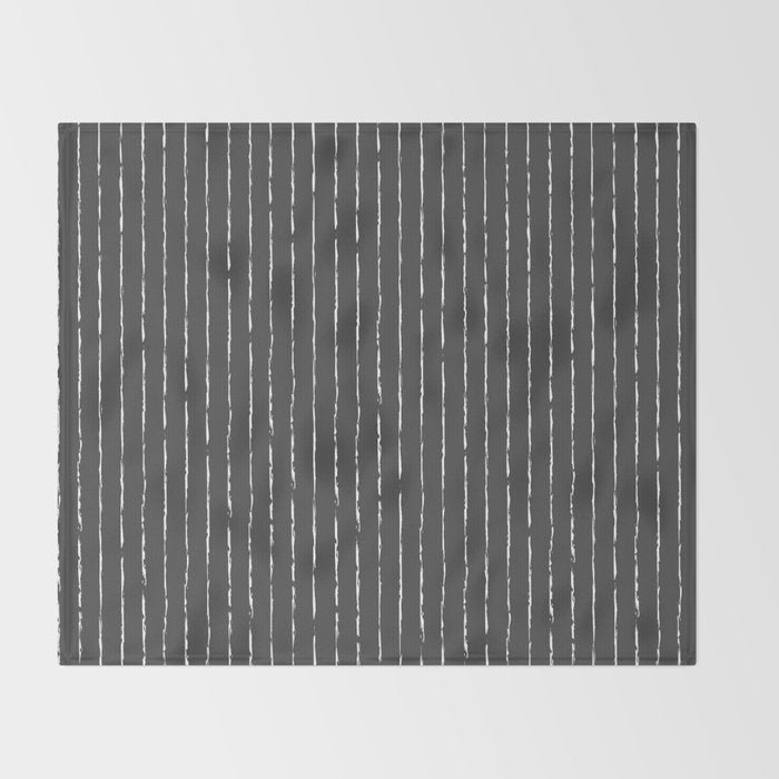 Lines II (Dark Gray) Throw Blanket Gallery Image 2